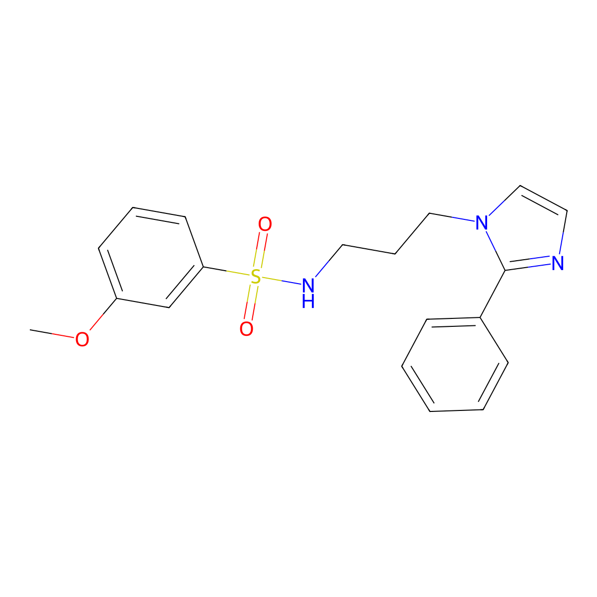 3-methoxy-N-(3-(2-phenyl-1H-imidazol-1-yl)propyl)benzenesulfonamide molecular structure, CAS 1421468-15-6