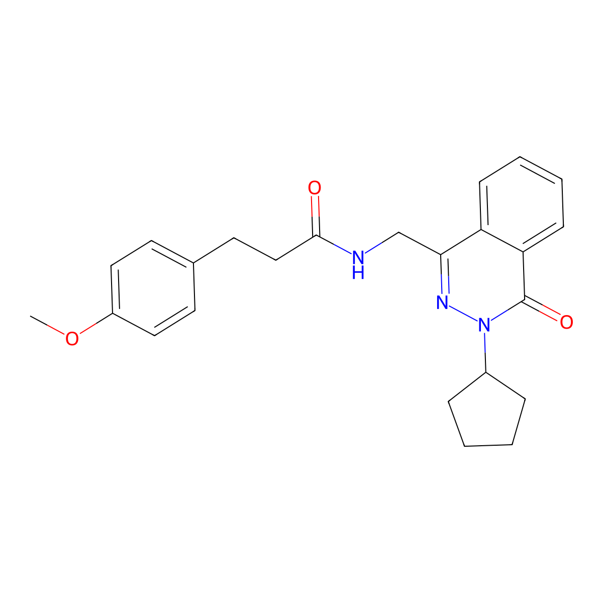 N-[(3-cyclopentyl-4-oxo-3,4-dihydrophthalazin-1-yl)methyl]-3-(4-methoxyphenyl)propanamide molecular structure, CAS 1421468-41-8