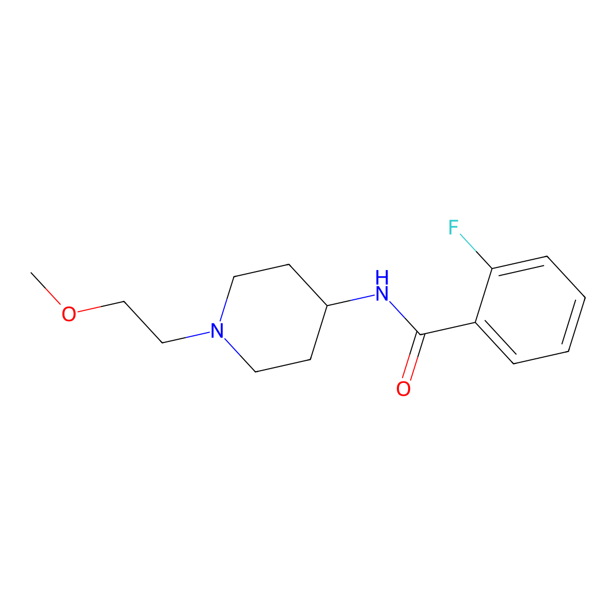2-Fluoro-N-[1-(2-methoxyethyl)piperidin-4-YL]benzamide molecular structure, CAS 1421468-45-2