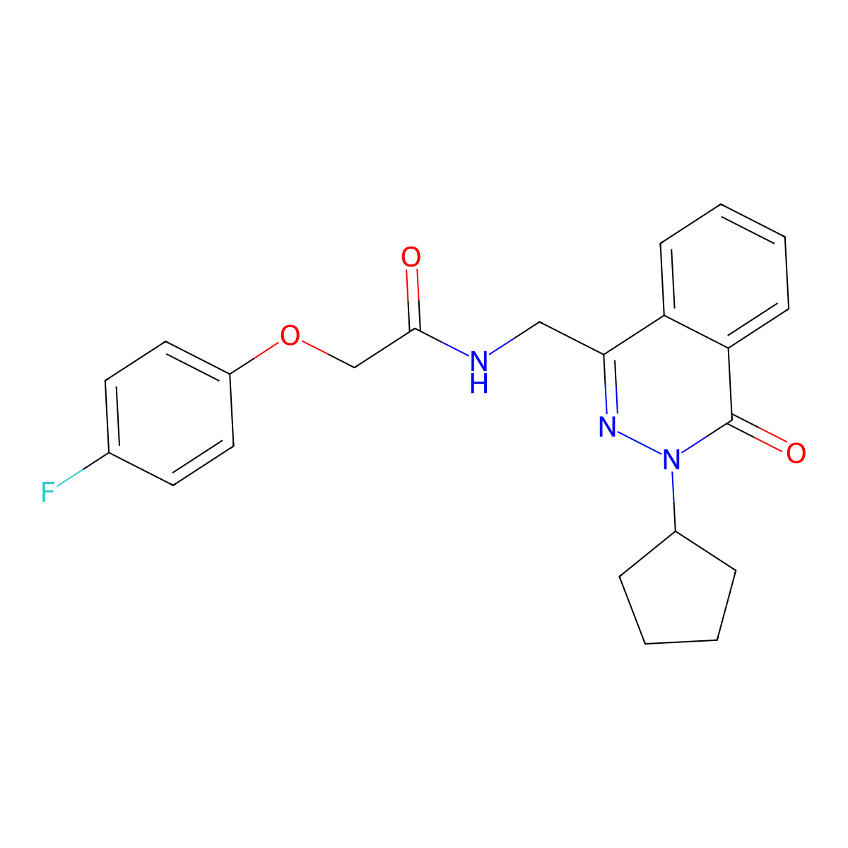 N-[(3-cyclopentyl-4-oxo-3,4-dihydrophthalazin-1-yl)methyl]-2-(4-fluorophenoxy)acetamide molecular structure, CAS 1421468-50-9