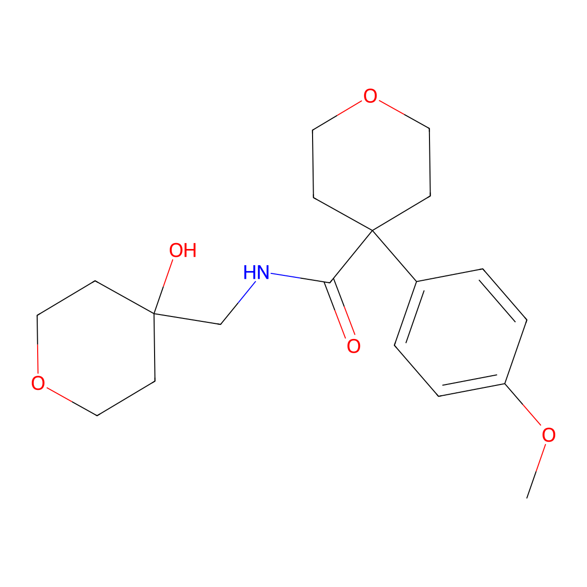 N-[(4-Hydroxyoxan-4-YL)methyl]-4-(4-methoxyphenyl)oxane-4-carboxamide molecular structure, CAS 1421468-61-2