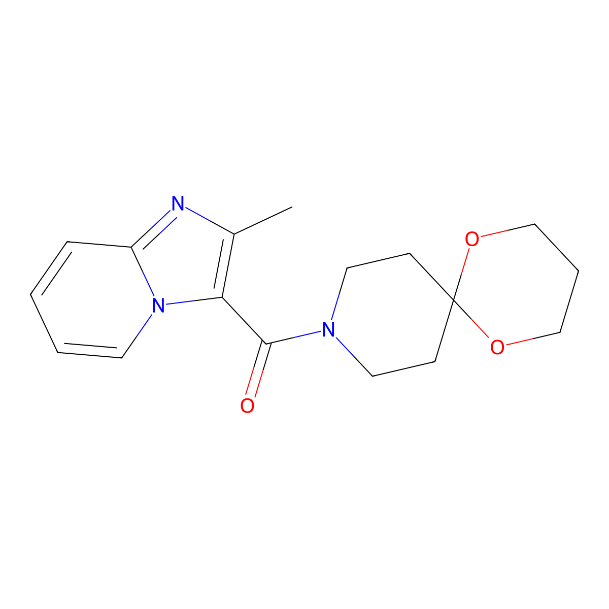 (2-Methylimidazo[1,2-a]pyridin-3-yl)(1,5-dioxa-9-azaspiro[5.5]undecan-9-yl)methanone molecular structure, CAS 1421468-86-1