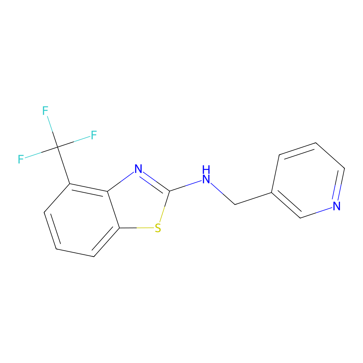 N-(pyridin-3-ylmethyl)-4-(trifluoromethyl)benzo[d]thiazol-2-amine molecular structure, CAS 1421468-87-2