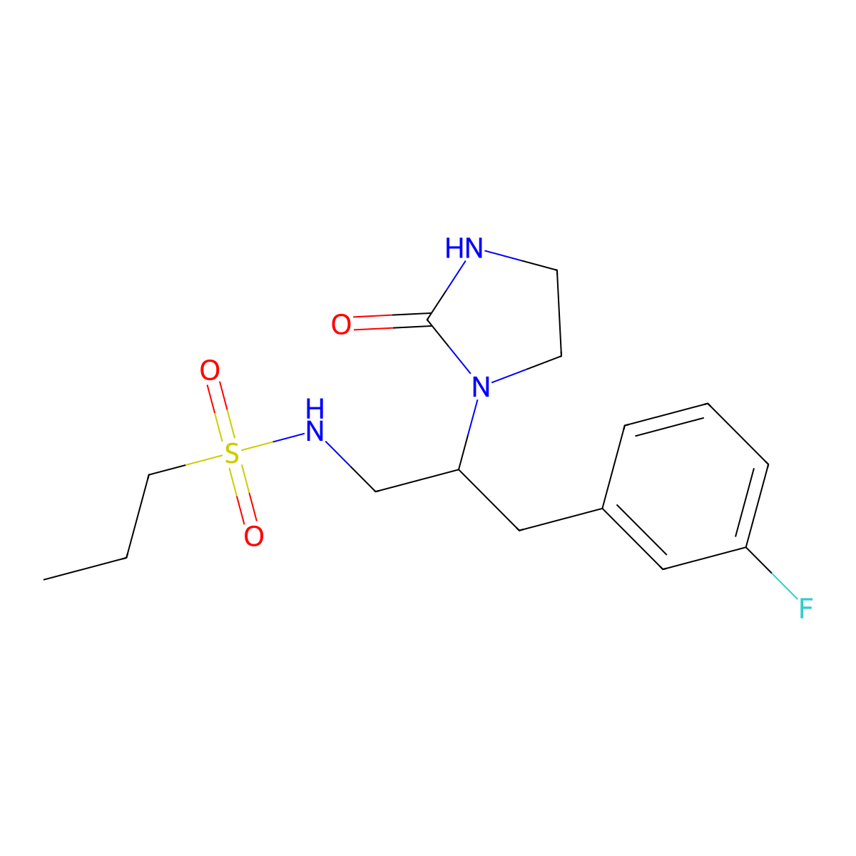 N-[3-(3-Fluorophenyl)-2-(2-oxoimidazolidin-1-YL)propyl]propane-1-sulfonamide molecular structure, CAS 1421469-09-1