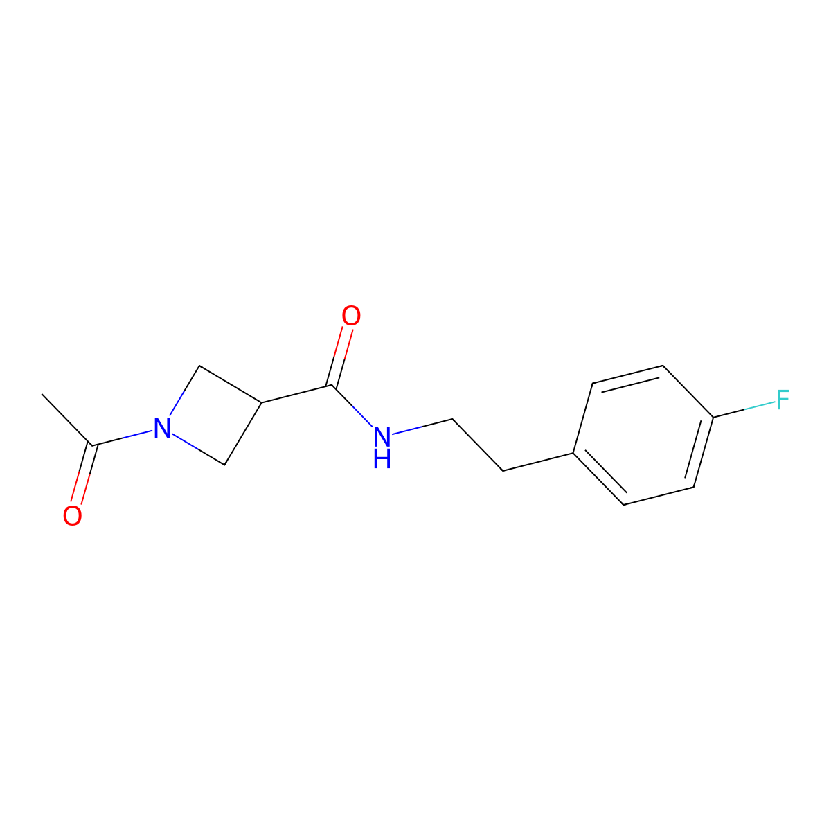 1-acetyl-N-(4-fluorophenethyl)azetidine-3-carboxamide molecular structure, CAS 1421469-22-8