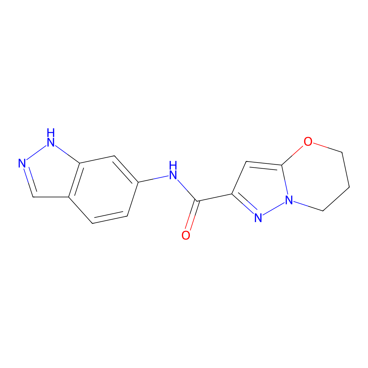 N-(1H-indazol-6-yl)-6,7-dihydro-5H-pyrazolo[5,1-b][1,3]oxazine-2-carboxamide molecular structure, CAS 1421469-30-8