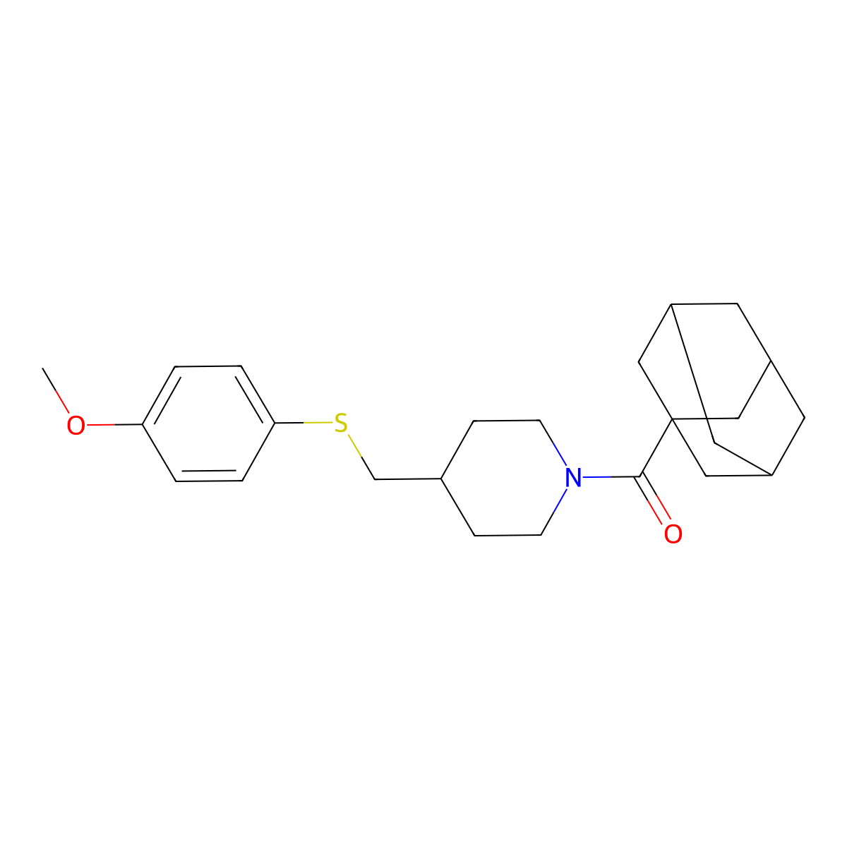 1-(Adamantane-1-carbonyl)-4-{[(4-methoxyphenyl)sulfanyl]methyl}piperidine molecular structure, CAS 1421469-33-1