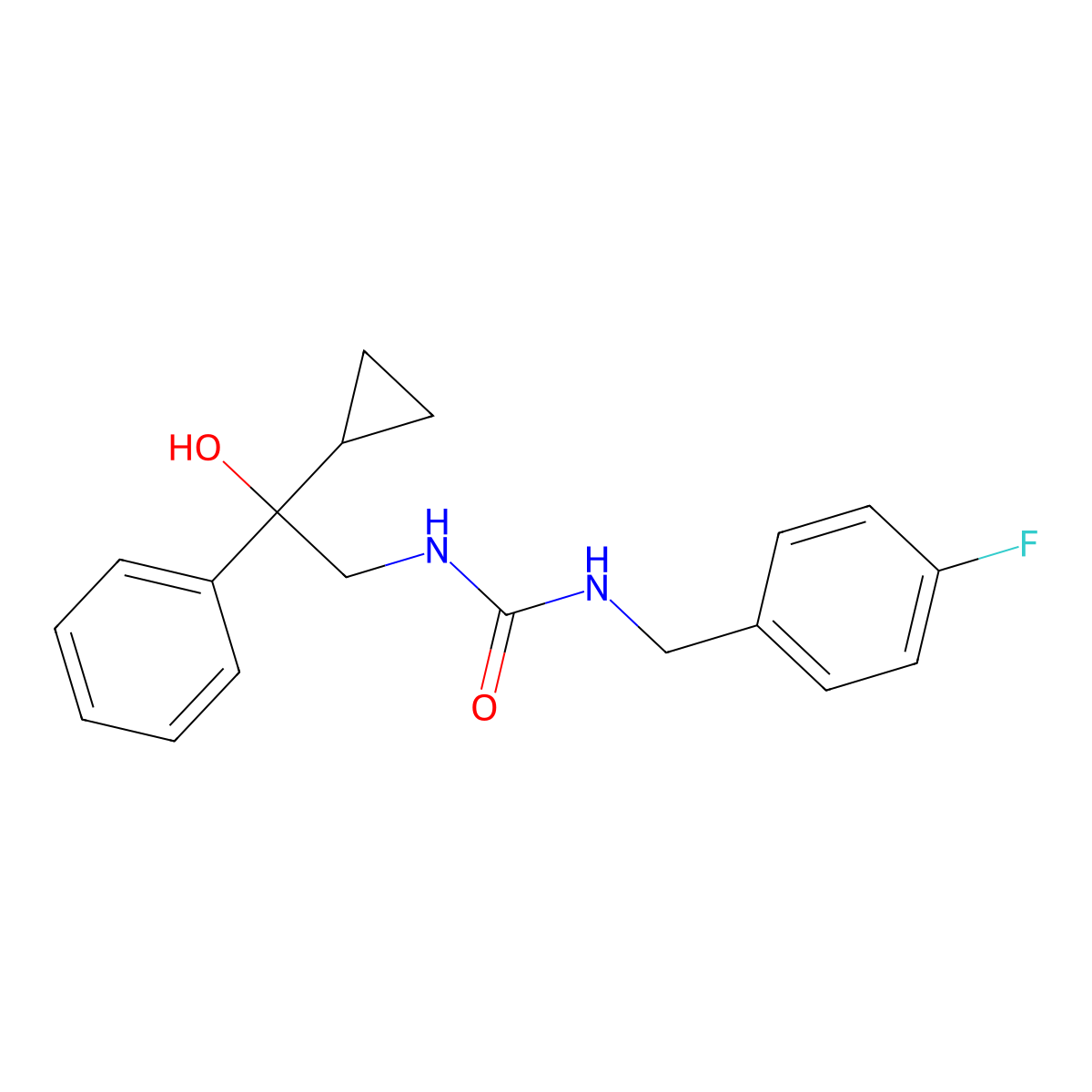 1-(2-Cyclopropyl-2-hydroxy-2-phenylethyl)-3-(4-fluorobenzyl)urea molecular structure, CAS 1421469-40-0