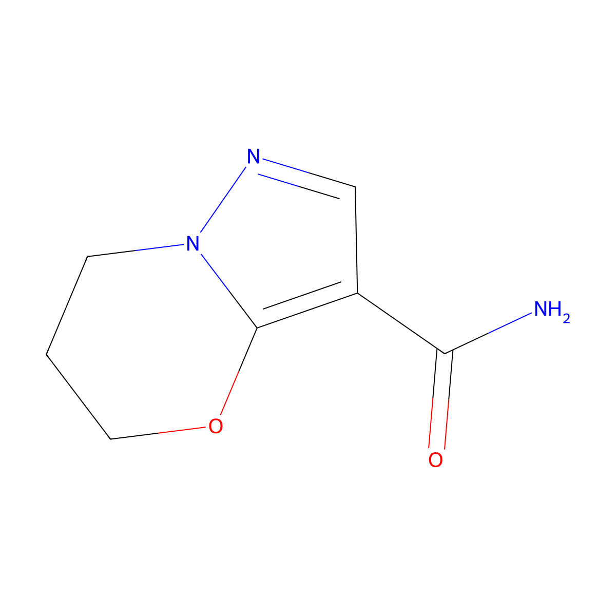 6,7-dihydro-5H-pyrazolo[5,1-b][1,3]oxazine-3-carboxamide molecular structure, CAS 1421469-43-3