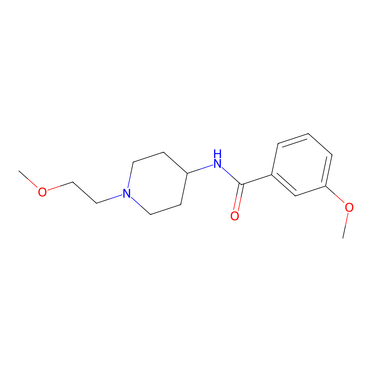 3-Methoxy-N-[1-(2-methoxyethyl)piperidin-4-YL]benzamide molecular structure, CAS 1421469-44-4