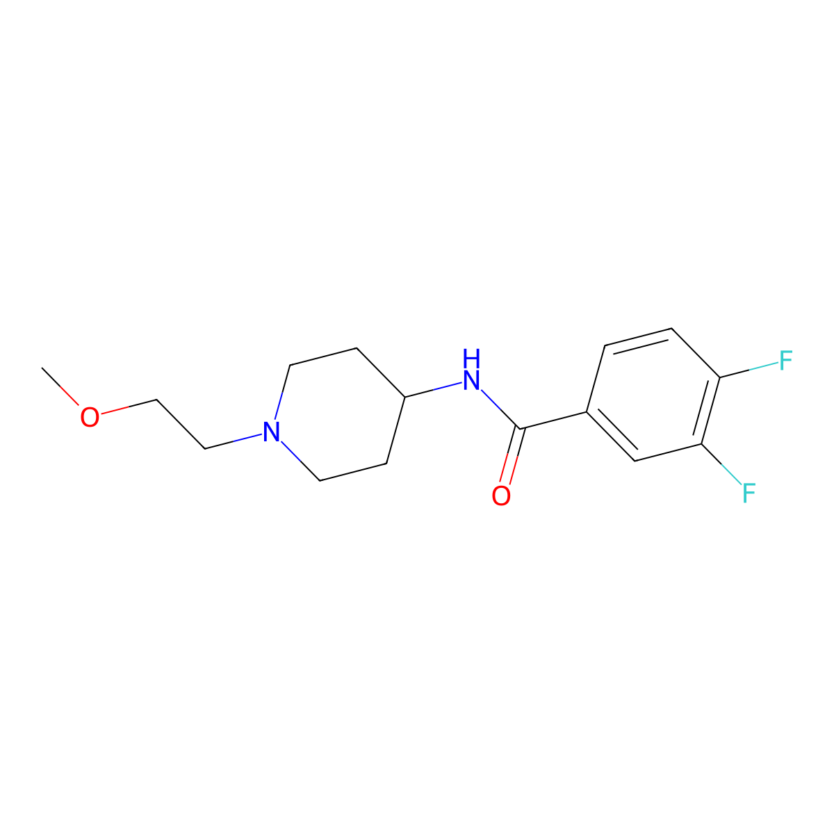 3,4-Difluoro-N-[1-(2-methoxyethyl)piperidin-4-YL]benzamide molecular structure, CAS 1421469-49-9