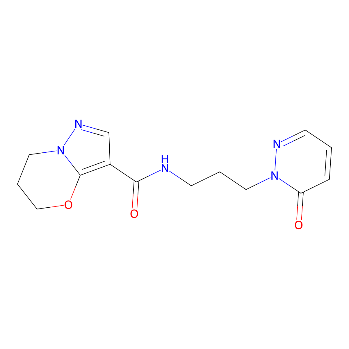 N-(3-(6-oxopyridazin-1(6H)-yl)propyl)-6,7-dihydro-5H-pyrazolo[5,1-b][1,3]oxazine-3-carboxamide molecular structure, CAS 1421469-50-2