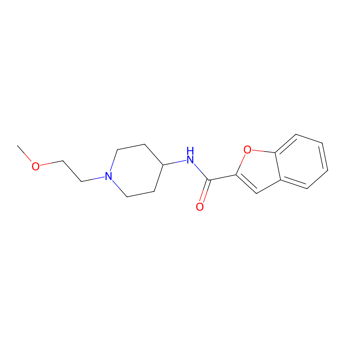 N-(1-(2-methoxyethyl)piperidin-4-yl)benzofuran-2-carboxamide molecular structure, CAS 1421471-85-3