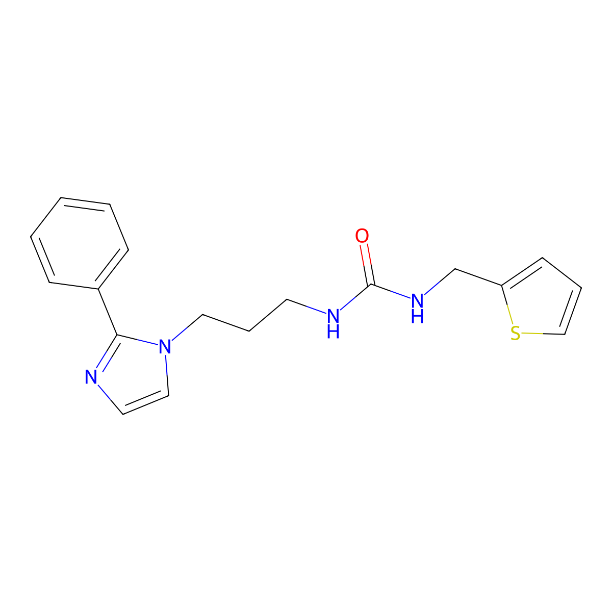 1-(3-(2-phenyl-1H-imidazol-1-yl)propyl)-3-(thiophen-2-ylmethyl)urea molecular structure, CAS 1421471-92-2