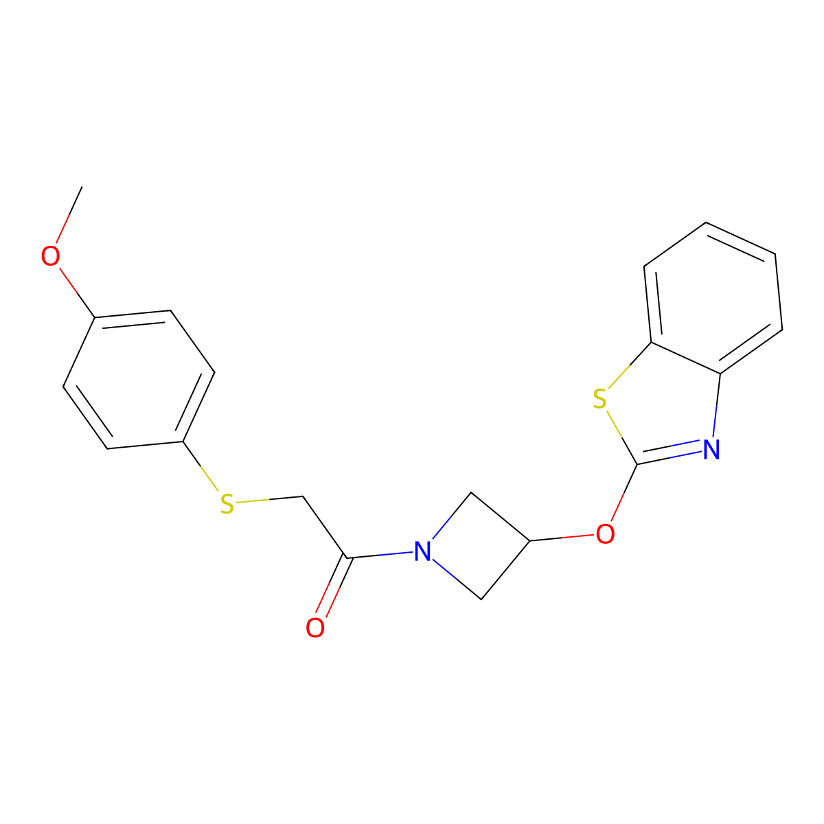1-(3-(Benzo[d]thiazol-2-yloxy)azetidin-1-yl)-2-((4-methoxyphenyl)thio)ethanone molecular structure, CAS 1421472-06-1