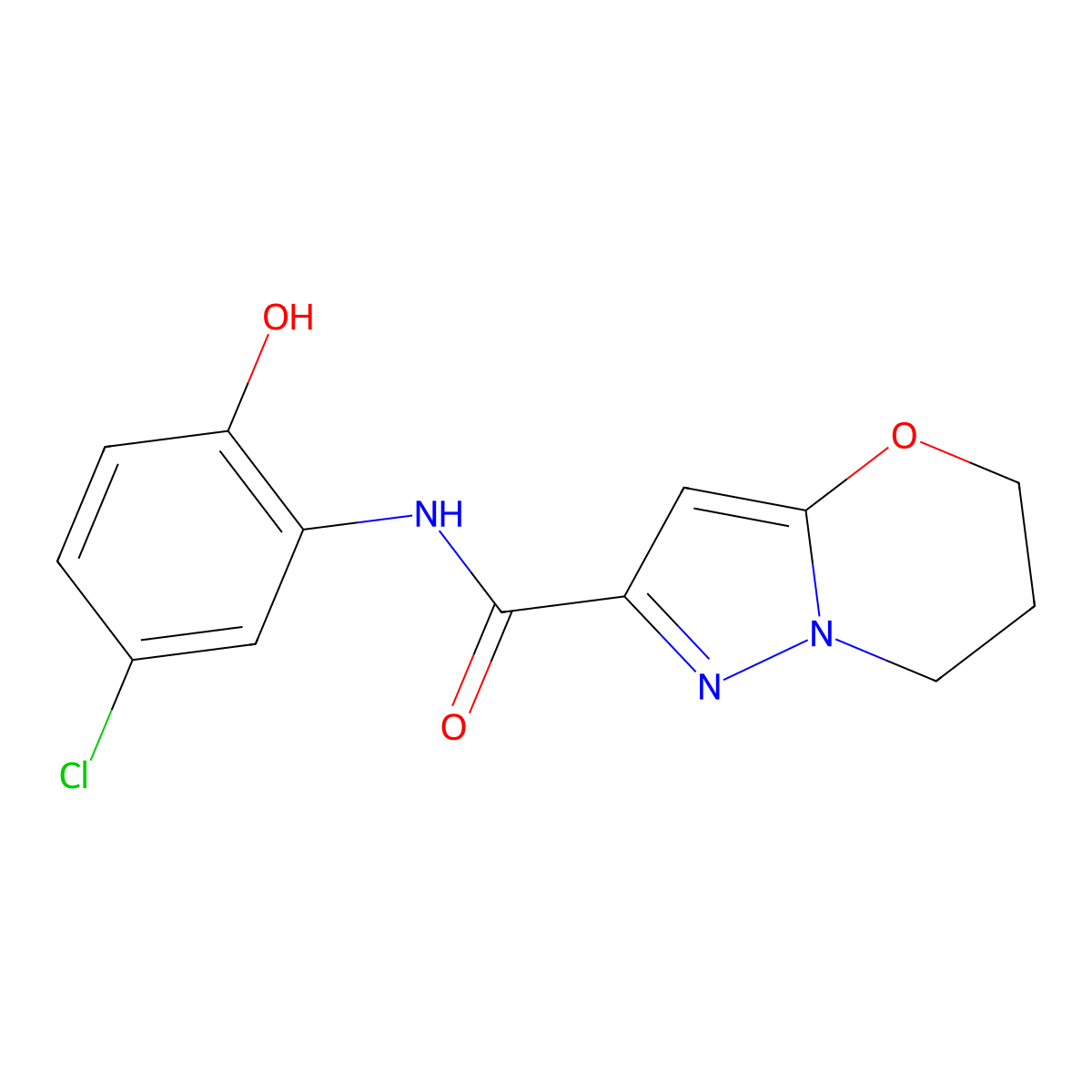 N-(5-chloro-2-hydroxyphenyl)-6,7-dihydro-5H-pyrazolo[5,1-b][1,3]oxazine-2-carboxamide molecular structure, CAS 1421472-30-1