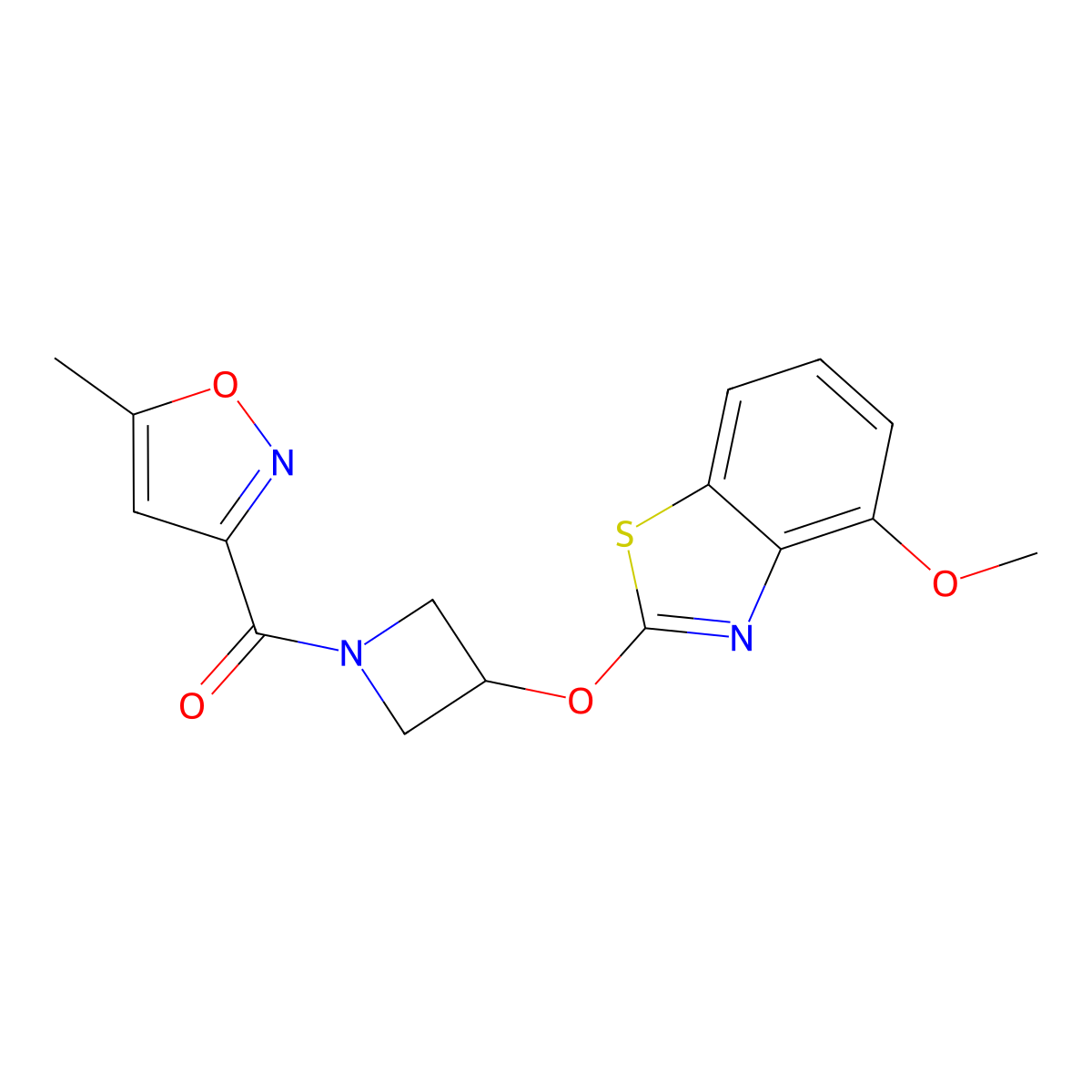 (3-((4-Methoxybenzo[d]thiazol-2-yl)oxy)azetidin-1-yl)(5-methylisoxazol-3-yl)methanone molecular structure, CAS 1421472-59-4