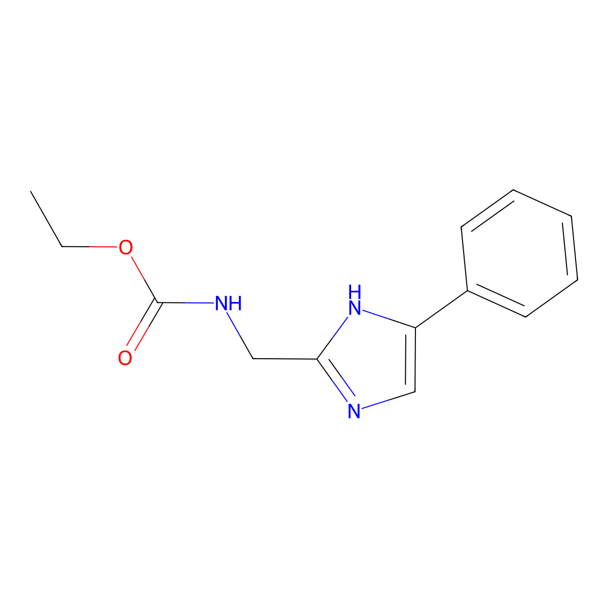 ethyl ((4-phenyl-1H-imidazol-2-yl)methyl)carbamate molecular structure, CAS 1421472-62-9