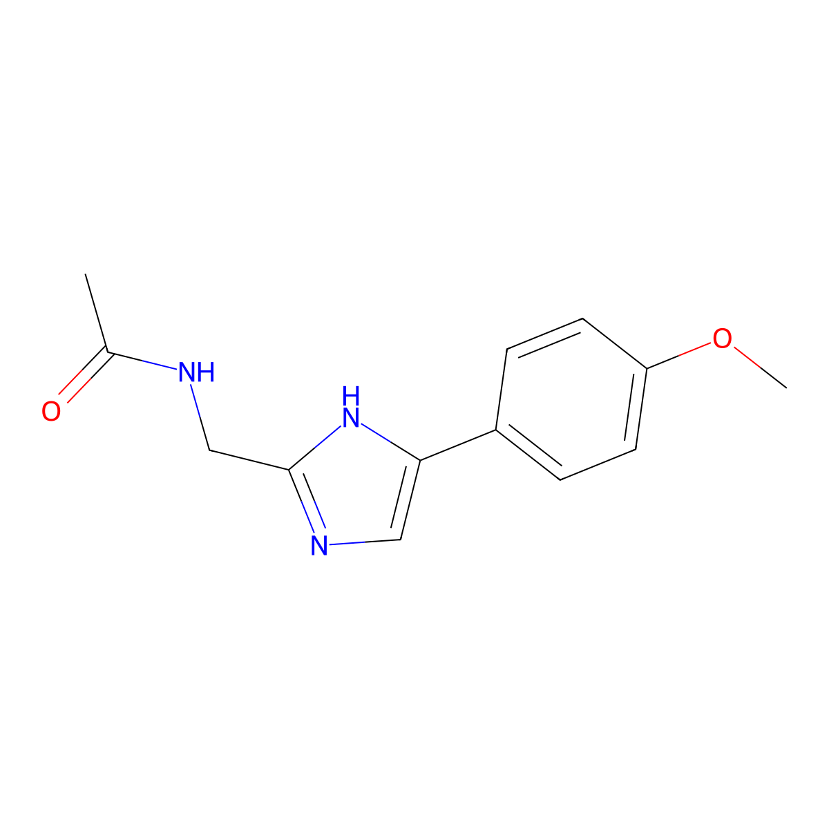 N-((4-(4-methoxyphenyl)-1H-imidazol-2-yl)methyl)acetamide molecular structure, CAS 1421472-91-4