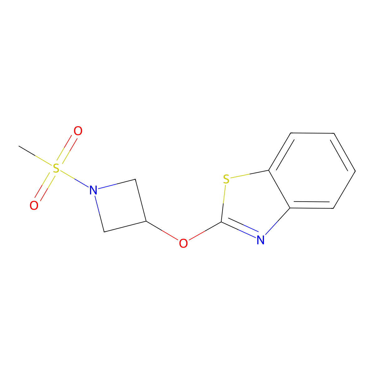 2-((1-(Methylsulfonyl)azetidin-3-yl)oxy)benzo[d]thiazole molecular structure, CAS 1421472-94-7