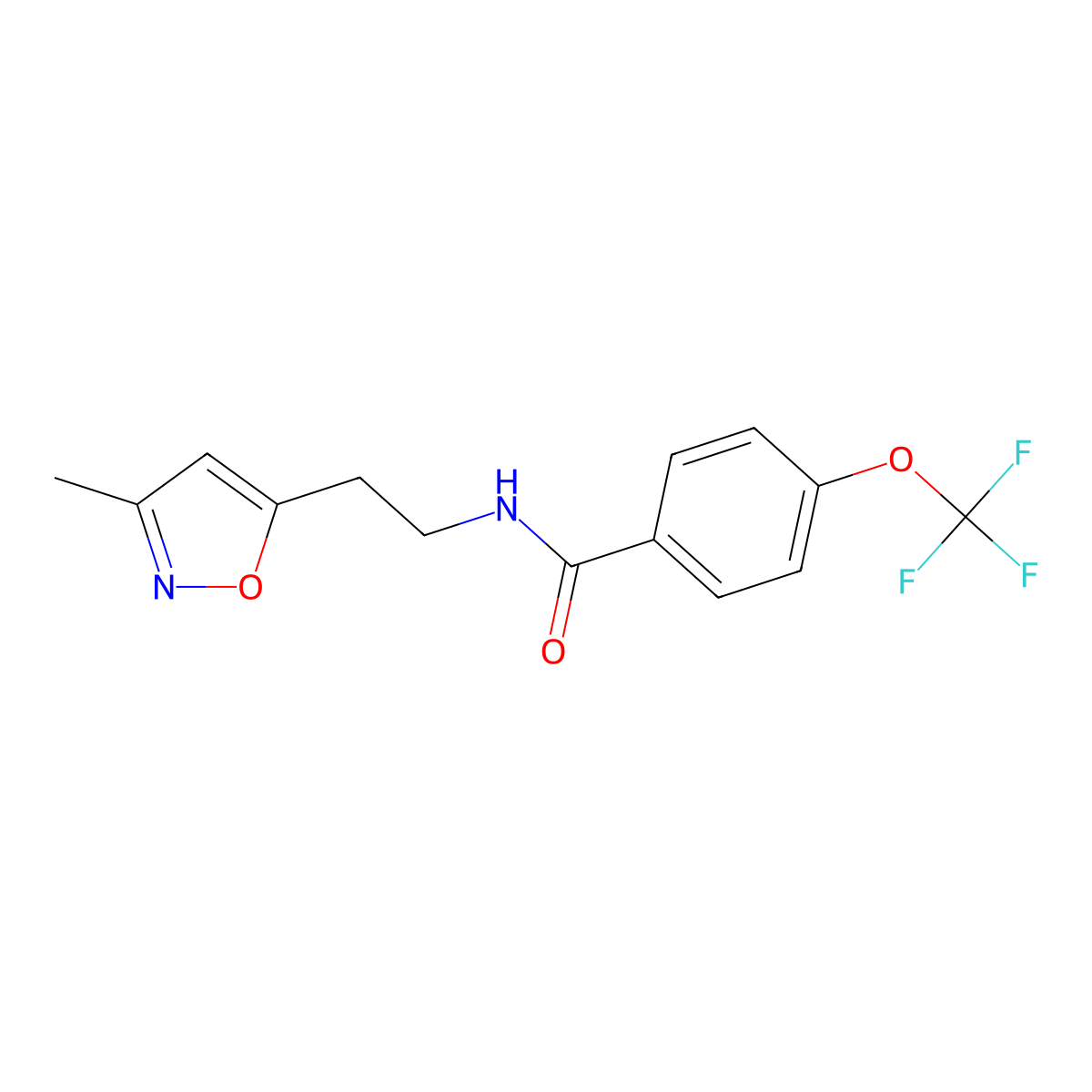 N-(2-(3-methylisoxazol-5-yl)ethyl)-4-(trifluoromethoxy)benzamide molecular structure, CAS 1421472-95-8
