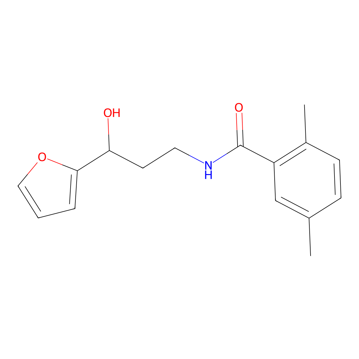 N-[3-(Furan-2-YL)-3-hydroxypropyl]-2,5-dimethylbenzamide molecular structure, CAS 1421473-06-4