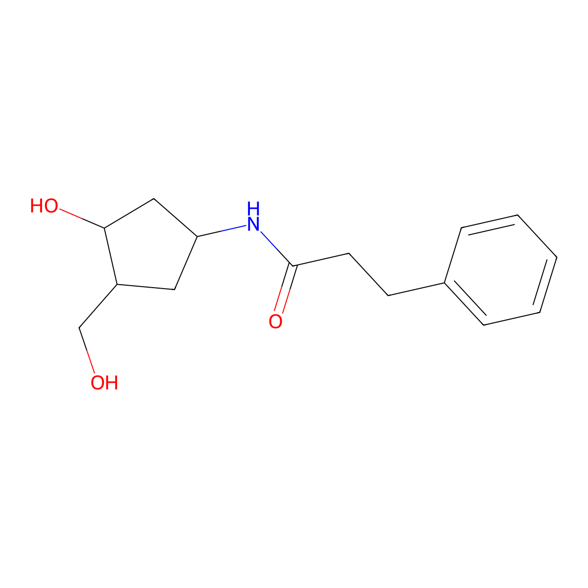 N-[3-Hydroxy-4-(hydroxymethyl)cyclopentyl]-3-phenylpropanamide molecular structure, CAS 1421473-91-7