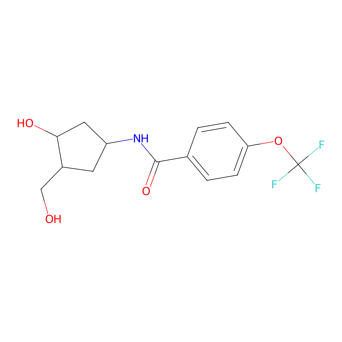 N-[3-Hydroxy-4-(hydroxymethyl)cyclopentyl]-4-(trifluoromethoxy)benzamide molecular structure, CAS 1421474-38-5