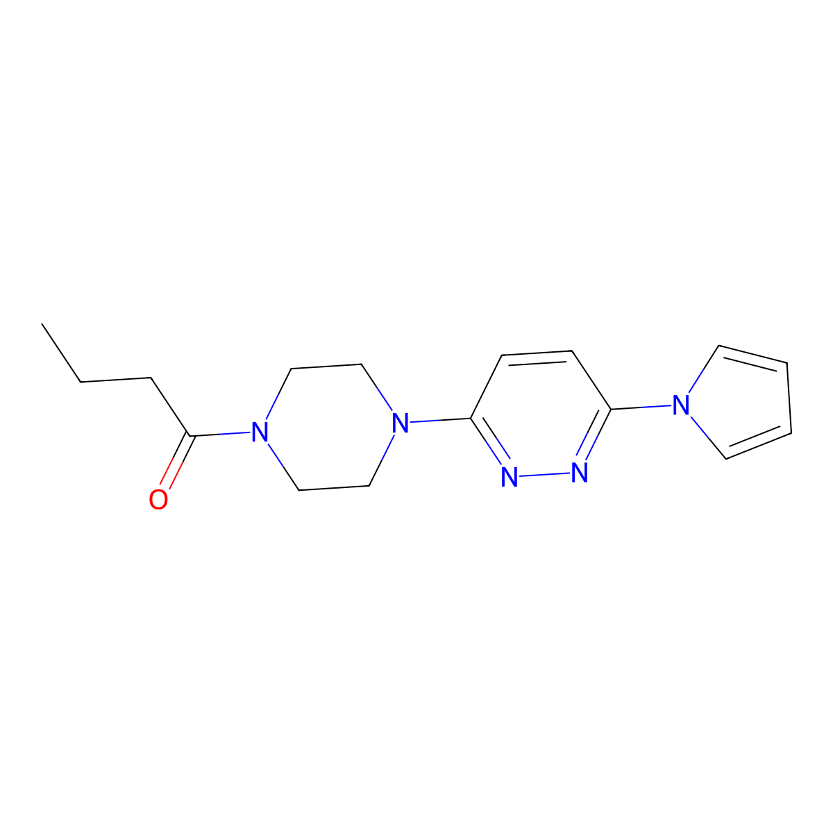 1-(4-(6-(1H-pyrrol-1-yl)pyridazin-3-yl)piperazin-1-yl)butan-1-one molecular structure, CAS 1421474-50-1