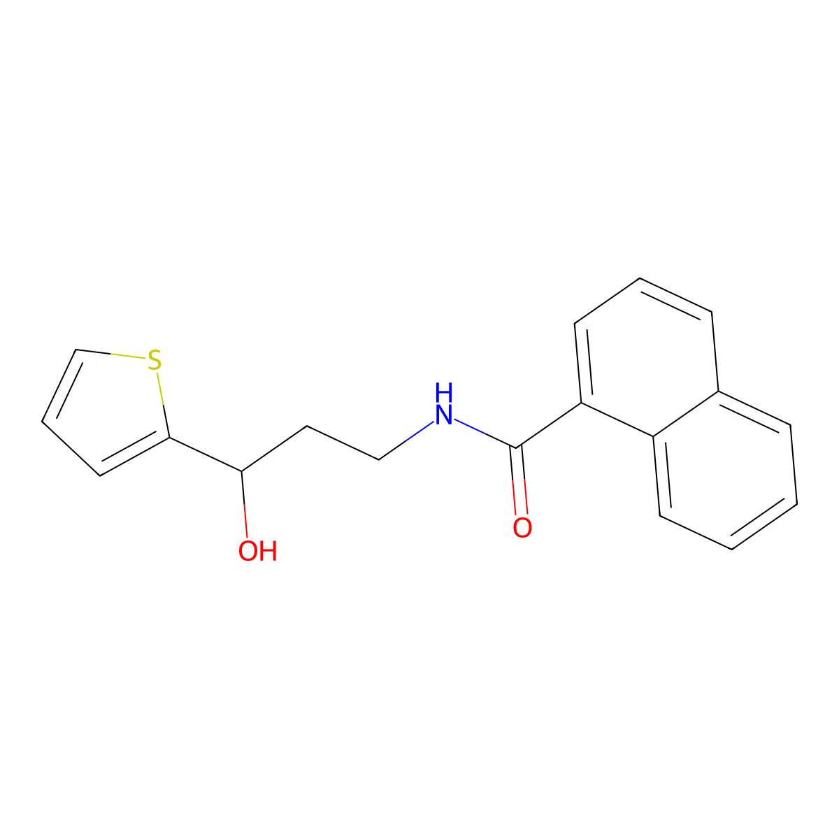 N-(3-hydroxy-3-(thiophen-2-yl)propyl)-1-naphthamide molecular structure, CAS 1421474-68-1