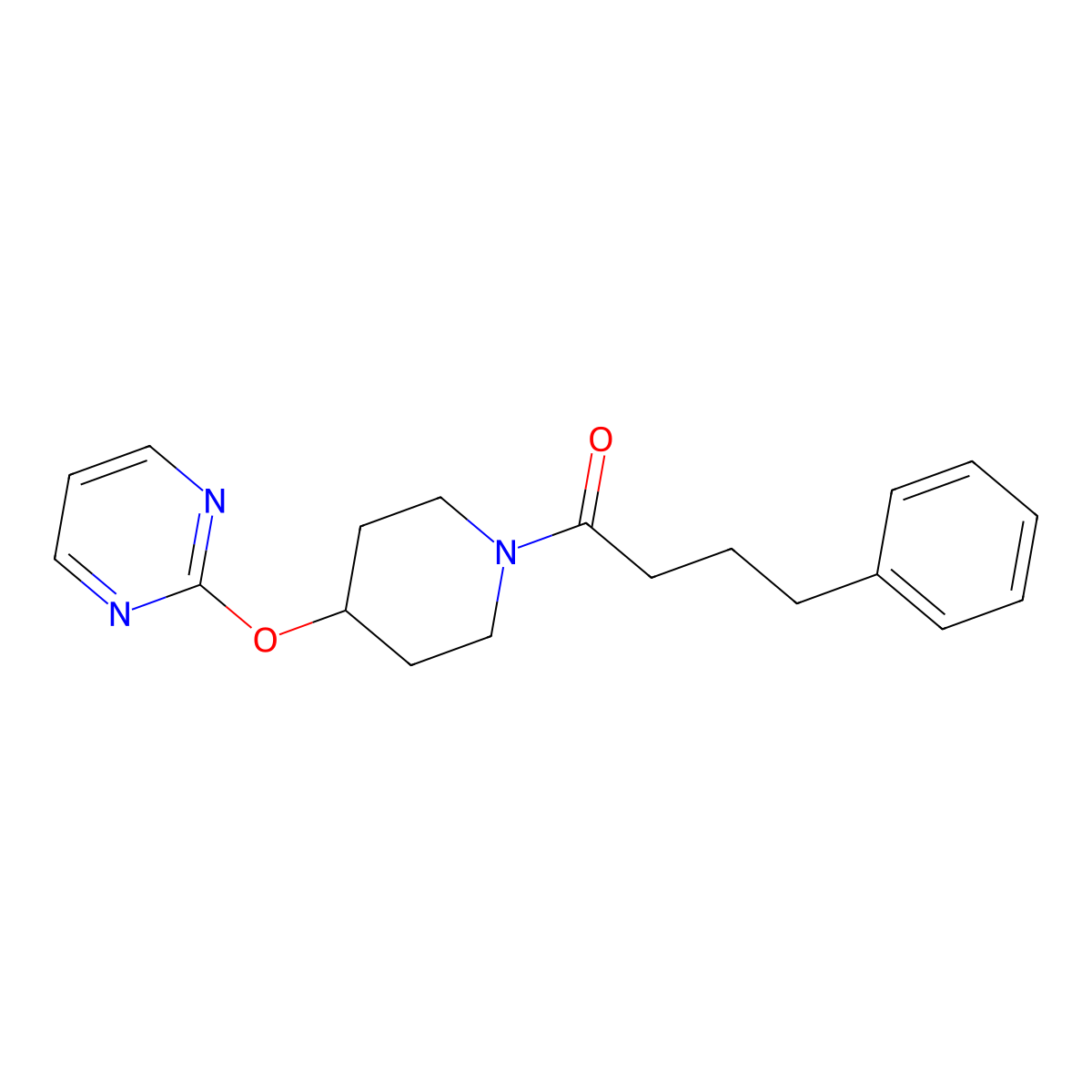4-Phenyl-1-[4-(pyrimidin-2-yloxy)piperidin-1-YL]butan-1-one molecular structure, CAS 1421474-74-9