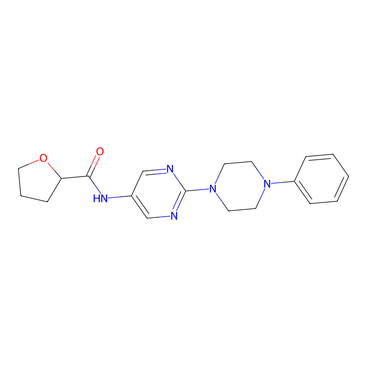 N-[2-(4-Phenylpiperazin-1-YL)pyrimidin-5-YL]oxolane-2-carboxamide molecular structure, CAS 1421475-31-1