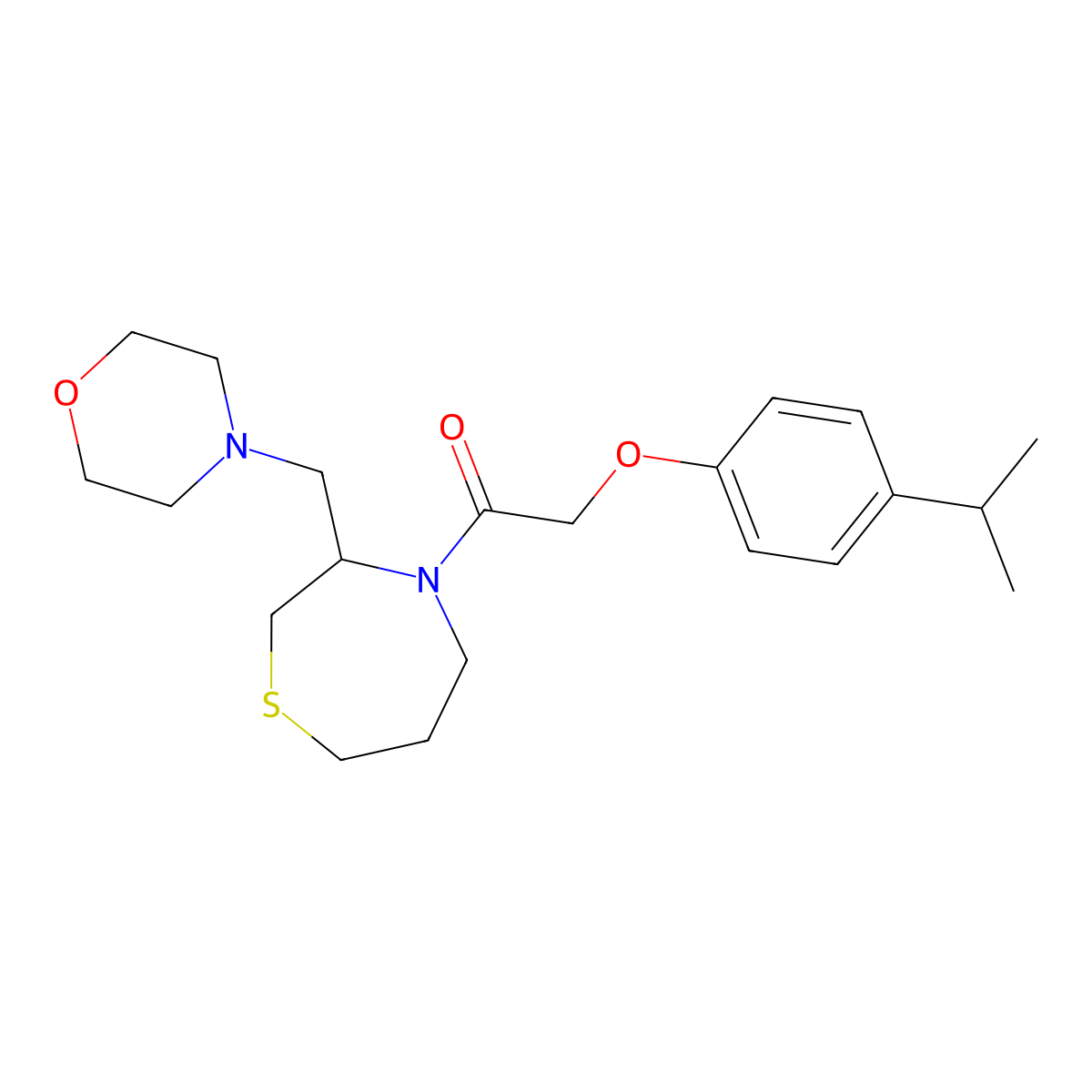 2-(4-Isopropylphenoxy)-1-(3-(morpholinomethyl)-1,4-thiazepan-4-yl)ethanone molecular structure, CAS 1421475-41-3