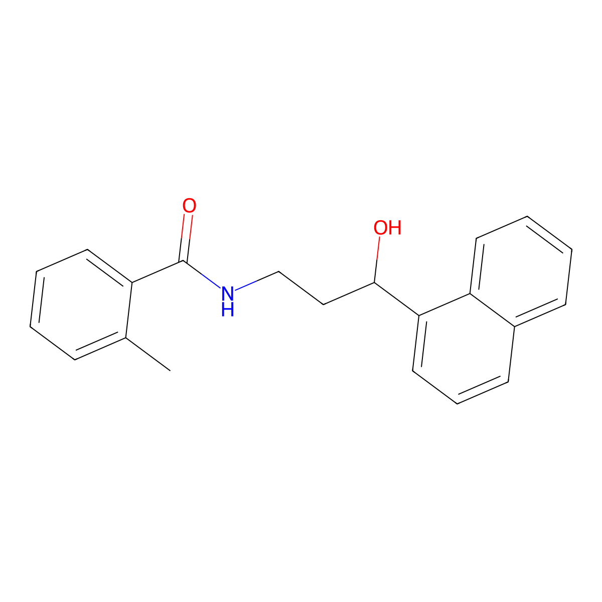 N-(3-hydroxy-3-(naphthalen-1-yl)propyl)-2-methylbenzamide molecular structure, CAS 1421475-56-0