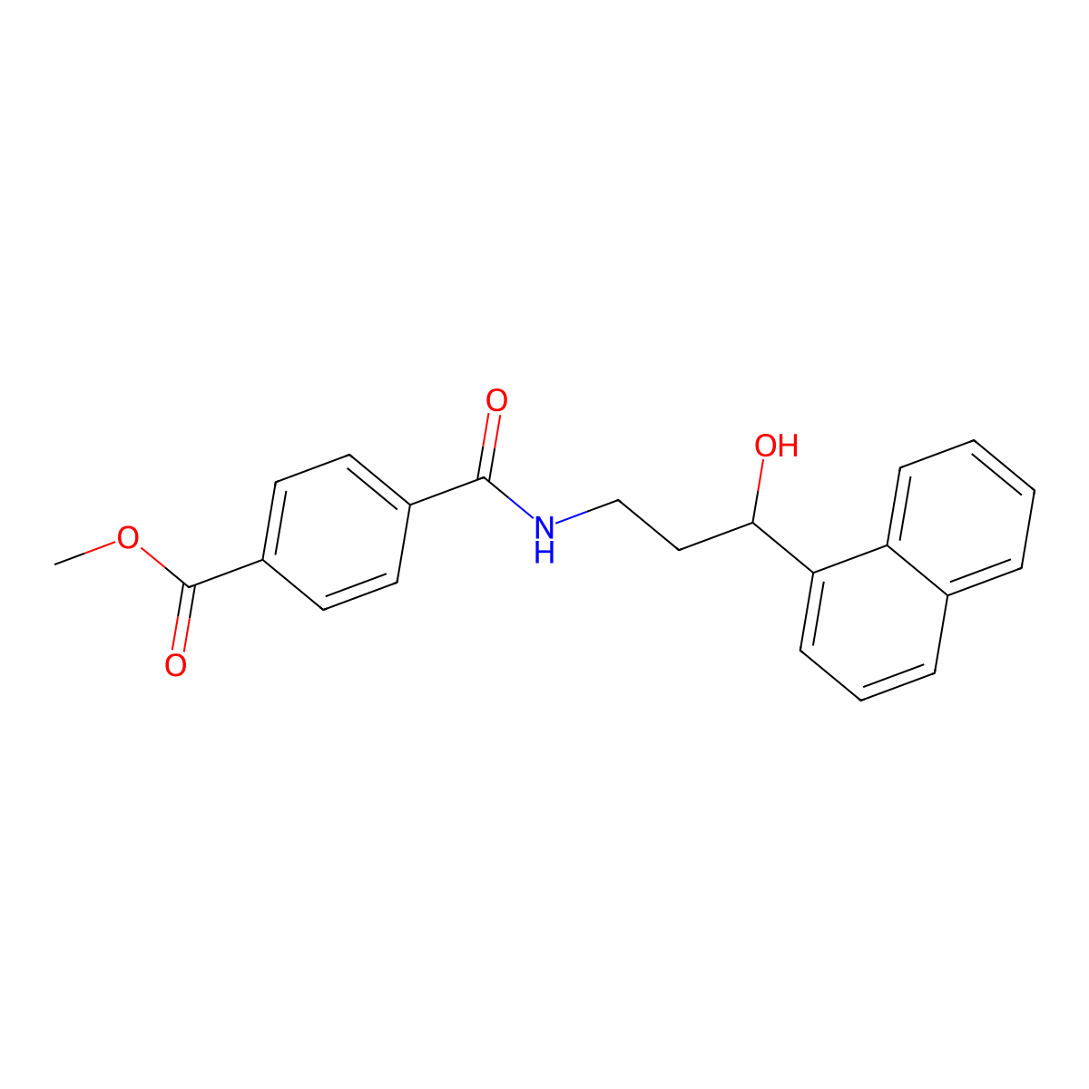 Methyl 4-((3-hydroxy-3-(naphthalen-1-yl)propyl)carbamoyl)benzoate molecular structure, CAS 1421475-68-4
