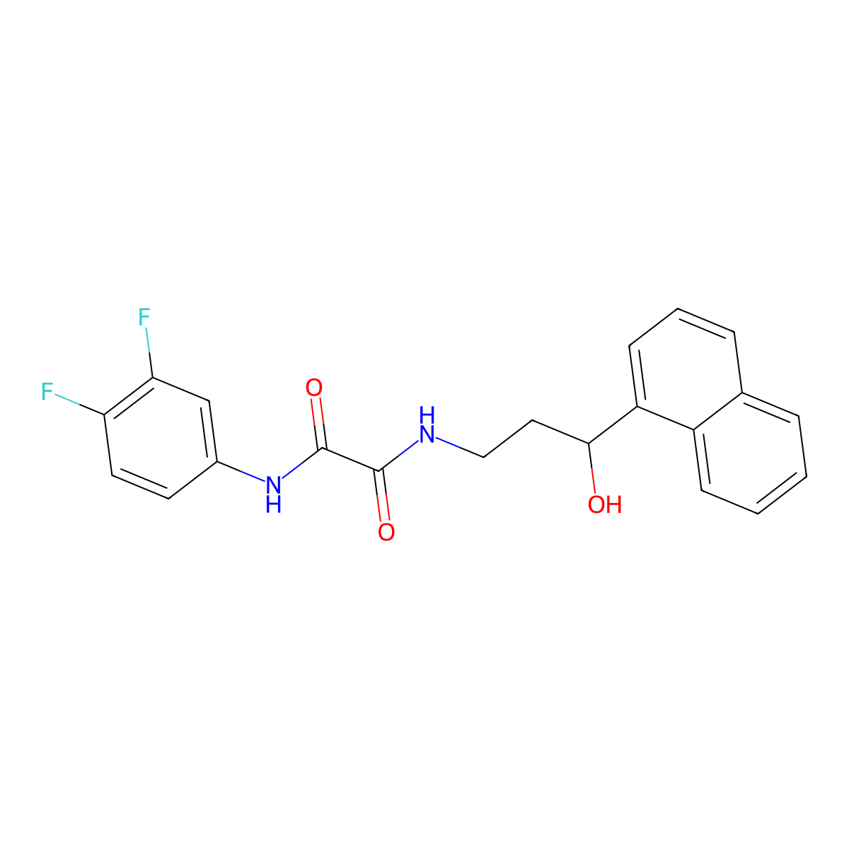 N1-(3,4-difluorophenyl)-N2-(3-hydroxy-3-(naphthalen-1-yl)propyl)oxalamide molecular structure, CAS 1421475-77-5