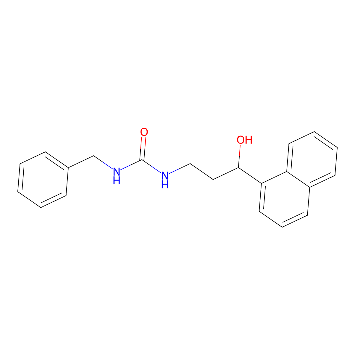 1-Benzyl-3-(3-hydroxy-3-(naphthalen-1-yl)propyl)urea molecular structure, CAS 1421475-85-5
