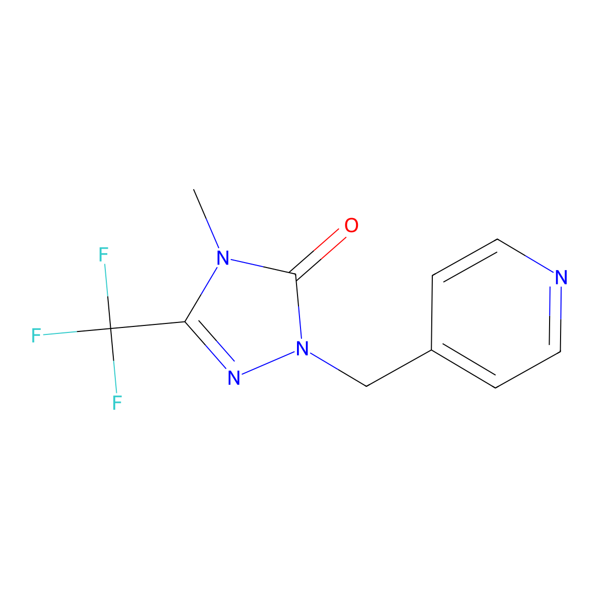 4-methyl-1-(pyridin-4-ylmethyl)-3-(trifluoromethyl)-1H-1,2,4-triazol-5(4H)-one molecular structure, CAS 1421475-91-3