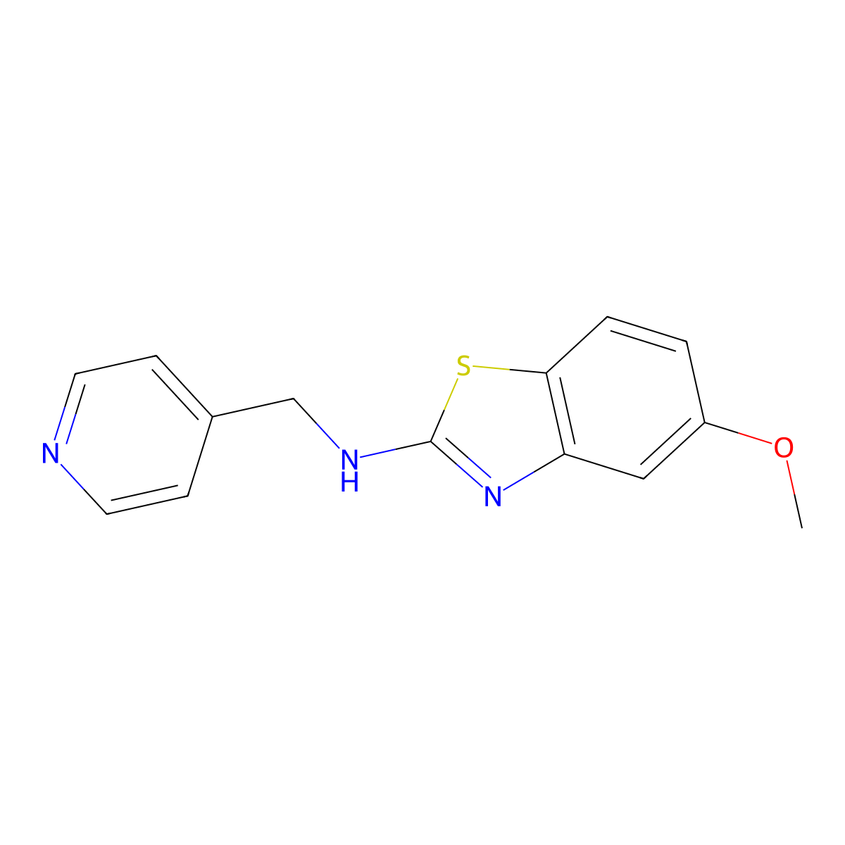 5-methoxy-N-(pyridin-4-ylmethyl)benzo[d]thiazol-2-amine molecular structure, CAS 1421475-93-5