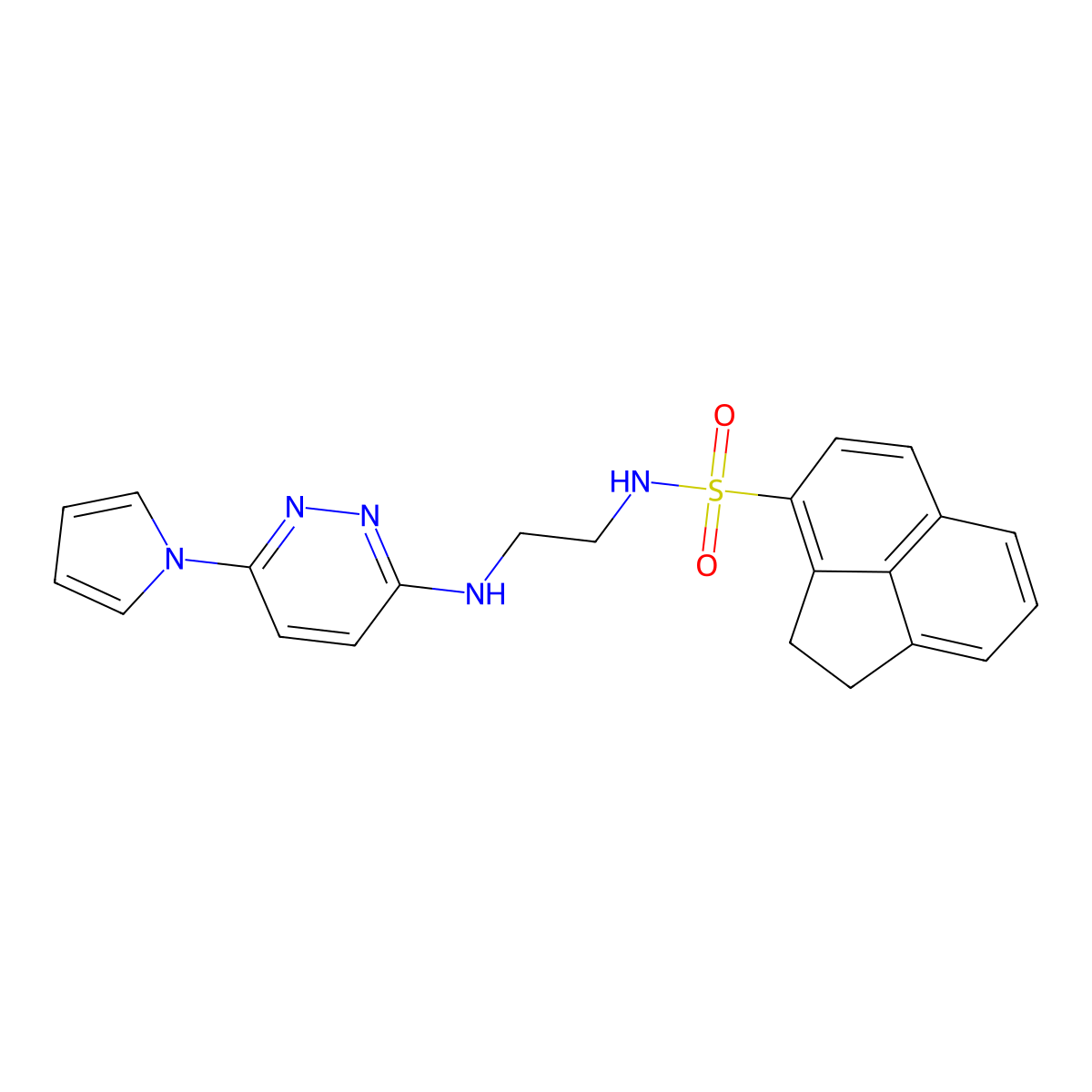N-(2-((6-(1H-pyrrol-1-yl)pyridazin-3-yl)amino)ethyl)-1,2-dihydroacenaphthylene-3-sulfonamide molecular structure, CAS 1421476-03-0