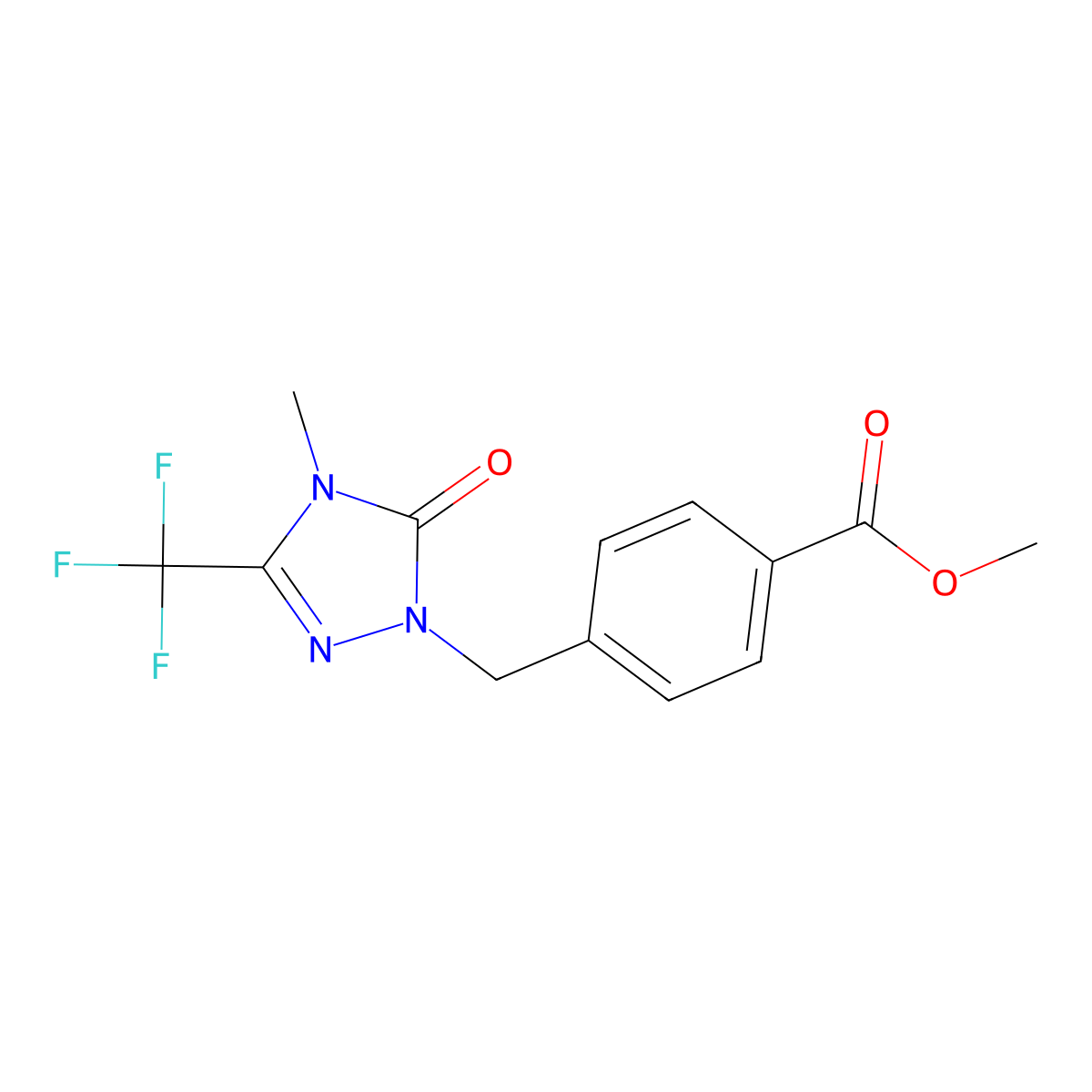 methyl 4-{[4-methyl-5-oxo-3-(trifluoromethyl)-4,5-dihydro-1H-1,2,4-triazol-1-yl]methyl}benzoate molecular structure, CAS 1421476-06-3