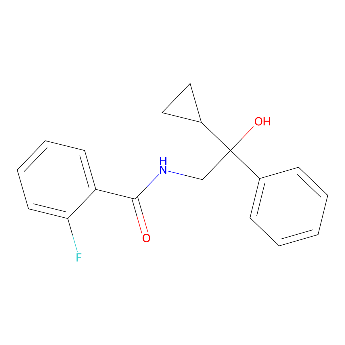 N-(2-cyclopropyl-2-hydroxy-2-phenylethyl)-2-fluorobenzamide molecular structure, CAS 1421476-10-9