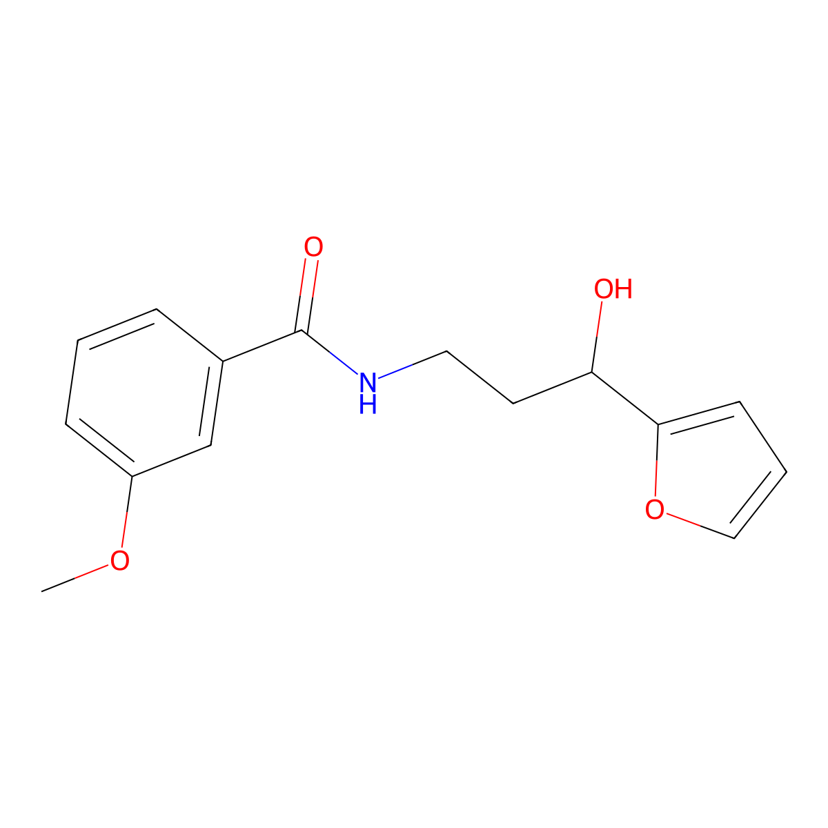 N-[3-(Furan-2-YL)-3-hydroxypropyl]-3-methoxybenzamide molecular structure, CAS 1421476-23-4