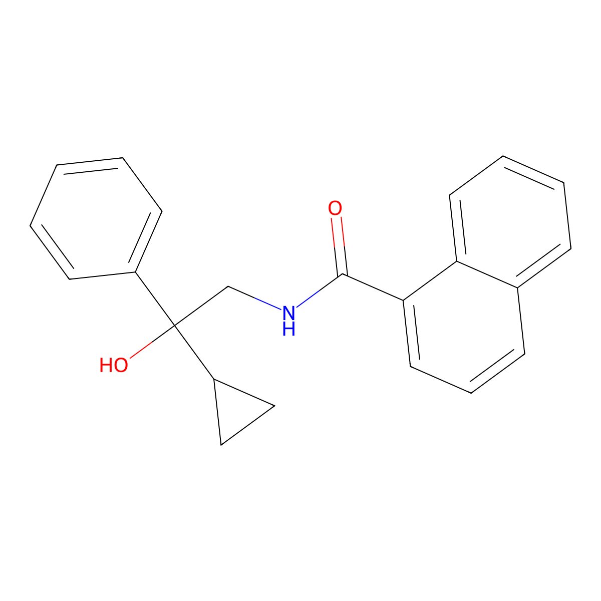 N-(2-cyclopropyl-2-hydroxy-2-phenylethyl)-1-naphthamide molecular structure, CAS 1421476-24-5