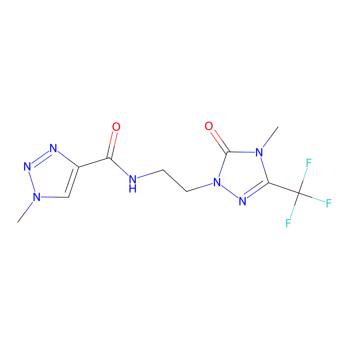 1-methyl-N-{2-[4-methyl-5-oxo-3-(trifluoromethyl)-4,5-dihydro-1H-1,2,4-triazol-1-yl]ethyl}-1H-1,2,3-triazole-4-carboxamide molecular structure, CAS 1421476-49-4