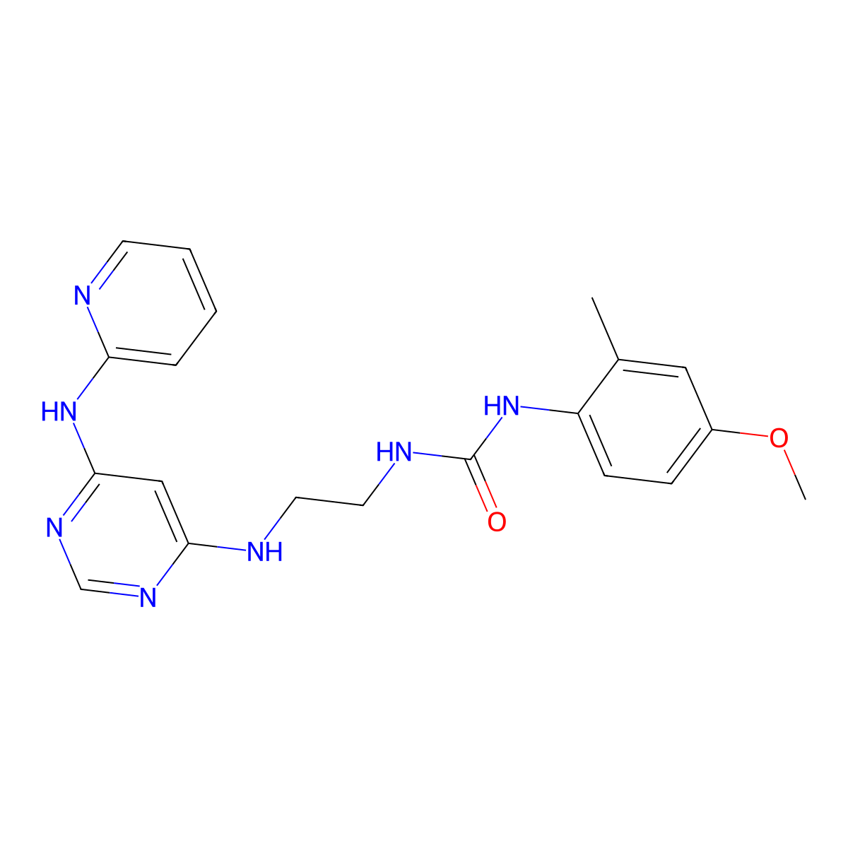 1-(4-Methoxy-2-methylphenyl)-3-[2-({6-[(pyridin-2-yl)amino]pyrimidin-4-yl}amino)ethyl]urea molecular structure, CAS 1421476-53-0