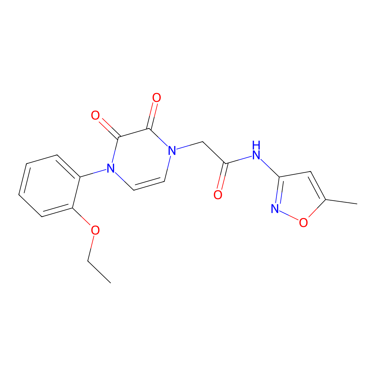 2-(4-(2-ethoxyphenyl)-2,3-dioxo-3,4-dihydropyrazin-1(2H)-yl)-N-(5-methylisoxazol-3-yl)acetamide molecular structure, CAS 1421476-54-1