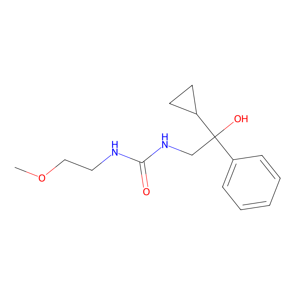 1-(2-Cyclopropyl-2-hydroxy-2-phenylethyl)-3-(2-methoxyethyl)urea molecular structure, CAS 1421476-69-8