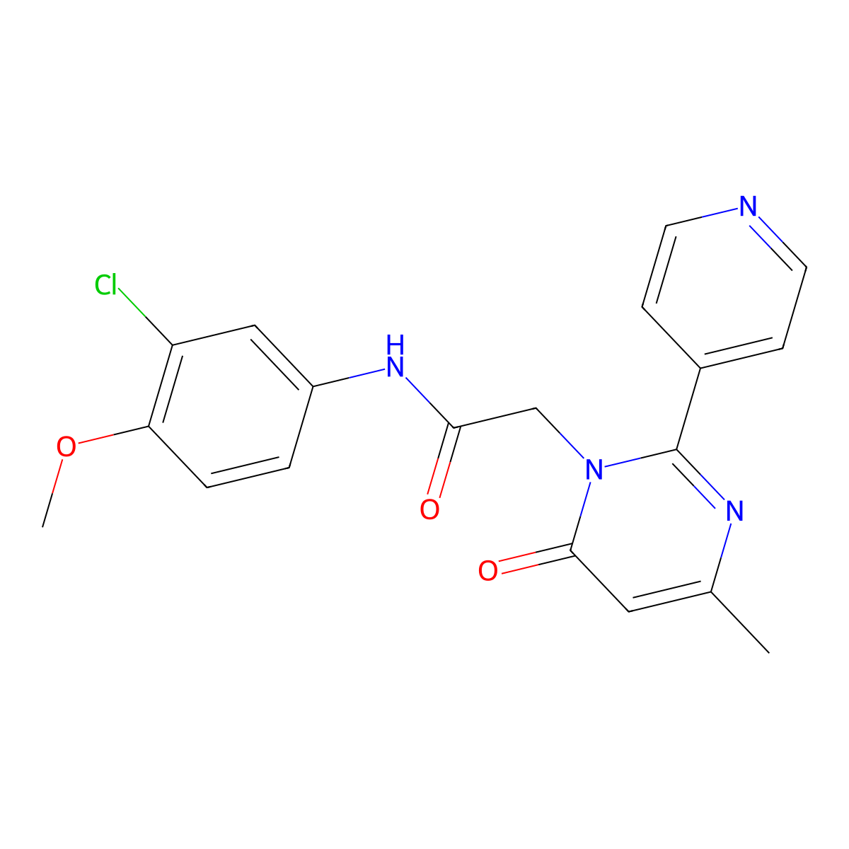 N-(3-chloro-4-methoxyphenyl)-2-(4-methyl-6-oxo-2-(pyridin-4-yl)pyrimidin-1(6H)-yl)acetamide molecular structure, CAS 1421476-71-2