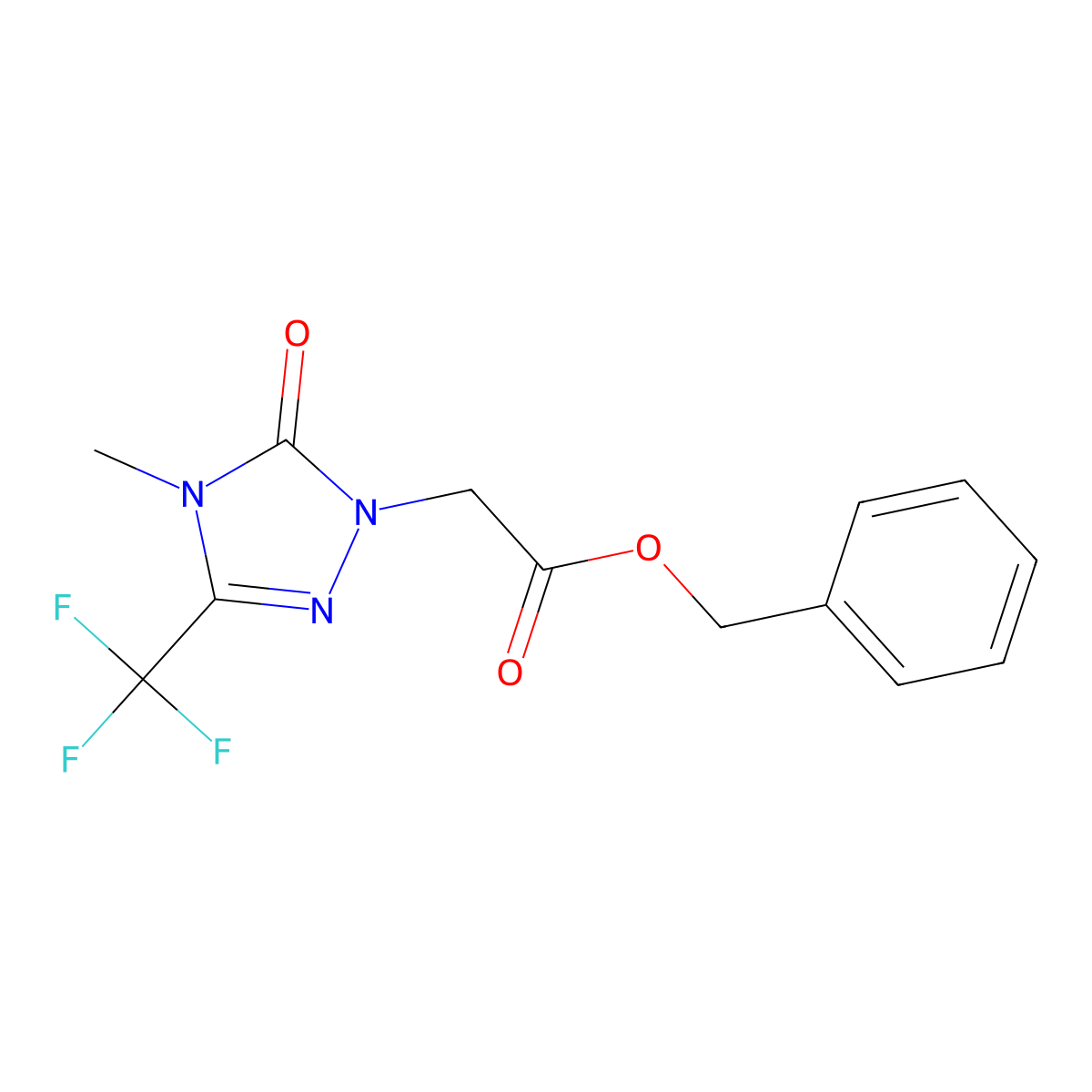 benzyl 2-(4-methyl-5-oxo-3-(trifluoromethyl)-4,5-dihydro-1H-1,2,4-triazol-1-yl)acetate molecular structure, CAS 1421476-78-9